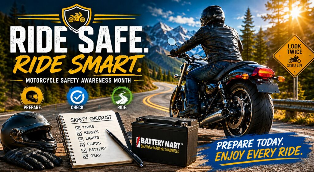 Ride Safe. Ride Smart. Motorcycle Safety Awareness Month.