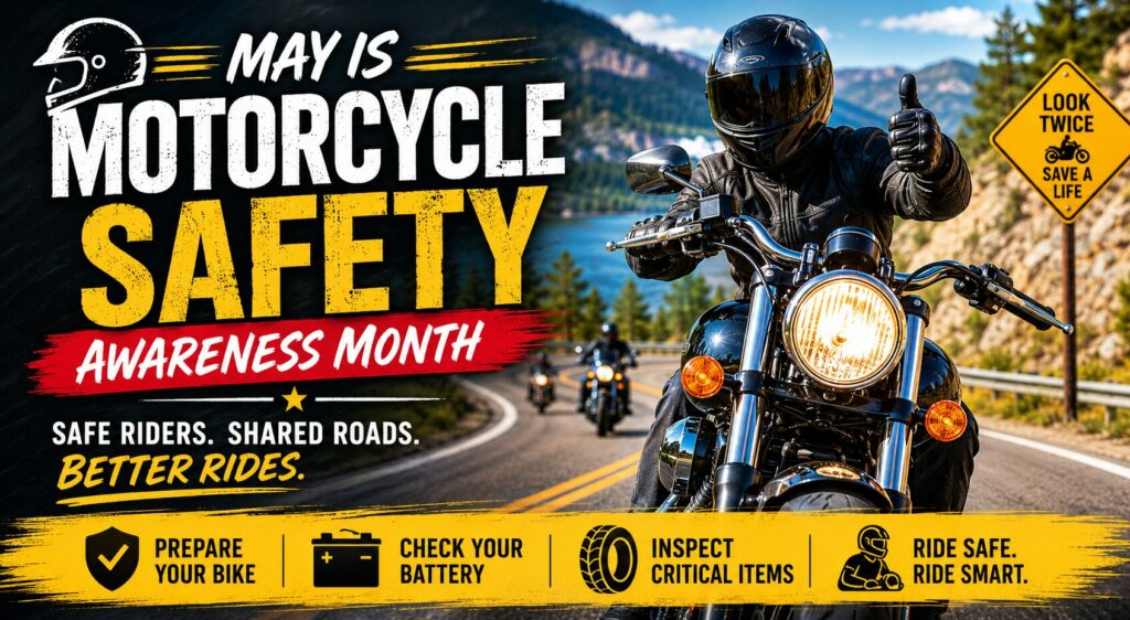 May is Motorcycle Safety Awareness Month